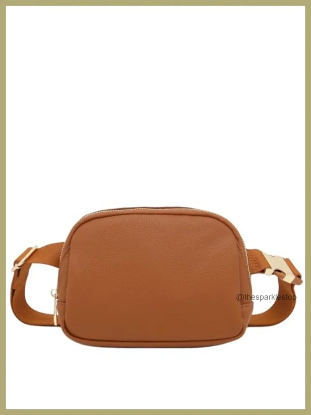 Faux Leather Belt Bag Fanny Pack with Gold Hardware Adjustable Waist